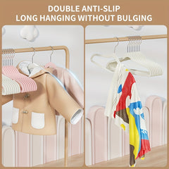 Children's Flocked Clothes Rack - Home Closet Hanging Storage