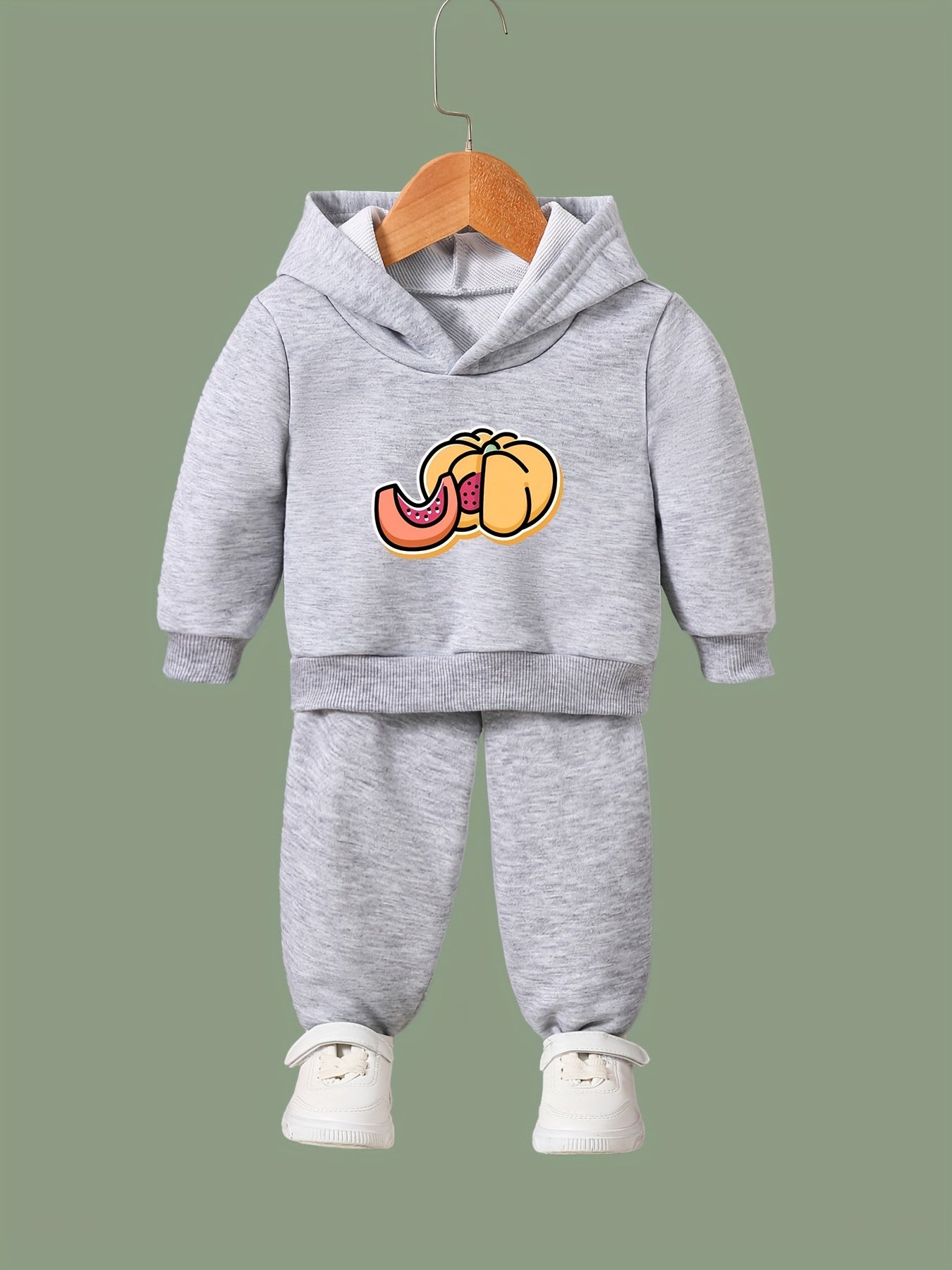 OERYUI Pumpkin Print Hoodies Pants Set For Kids