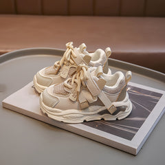 Kids' Stylish Running Shoes - Breathable Mesh, Shock Absorption