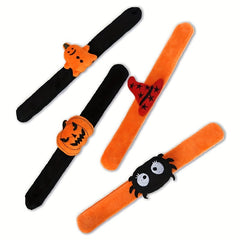 3pcs Halloween Slap Ring Bracelet Funny Spider Pumpkin Pat Ring