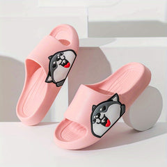 Men's Cartoon Slip On Slides Quick Dry Indoor House Slippers