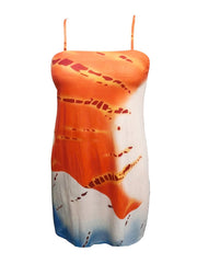 Tie Dye Cami Dress Spaghetti Strap Backless Mini Summer Dress