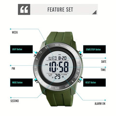 LED Light Up Electronic Watch Silicone Band Waterproof Sports Watch