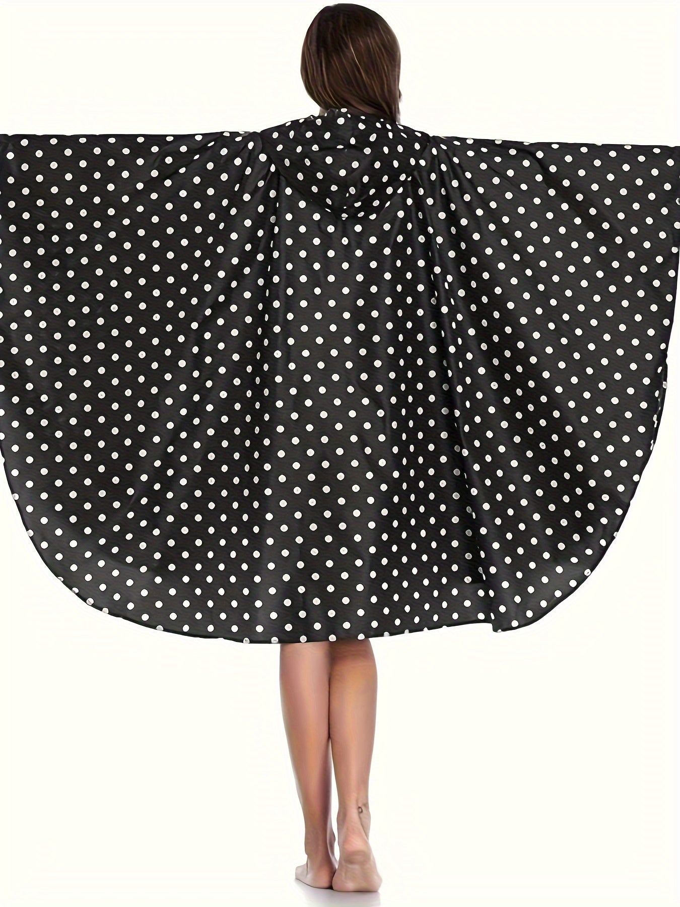 Polka Dot Lightweight Rain Poncho Jacket PU Raincoat