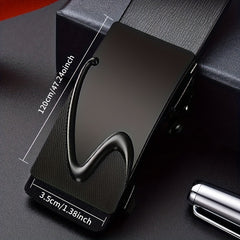 Men's Automatic Buckle PU Belt for Business Party Travel