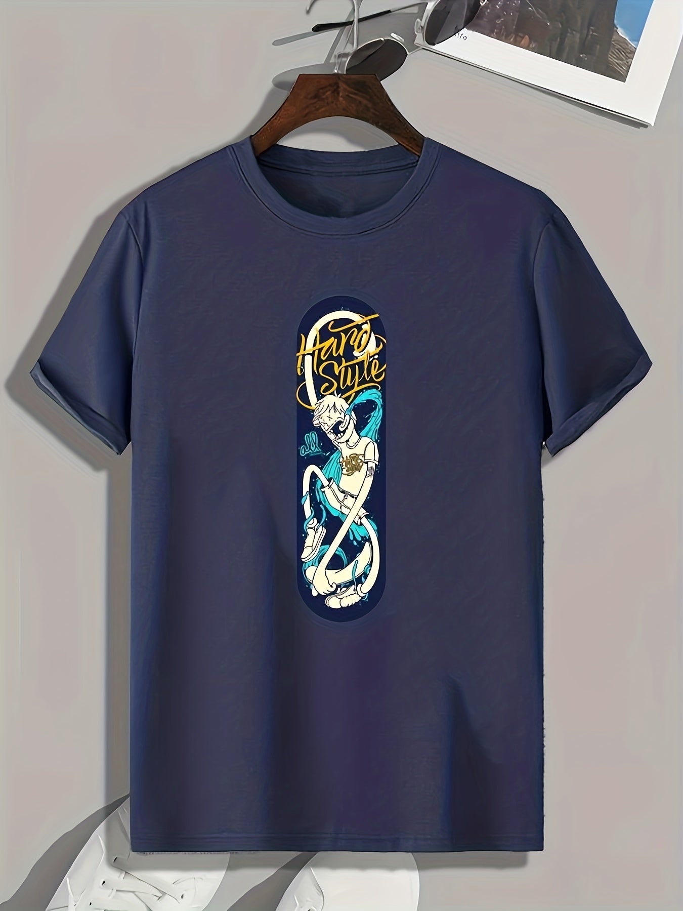 Men's Hard Style Print Graphic T-shirt for Summer