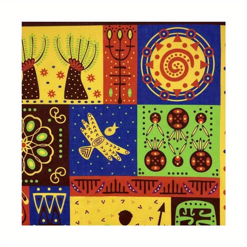Soft African Tribal Headscarf Geometric Pattern Machine Washable for Halloween