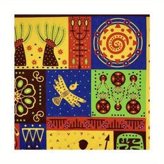Soft African Tribal Headscarf Geometric Pattern Machine Washable for Halloween