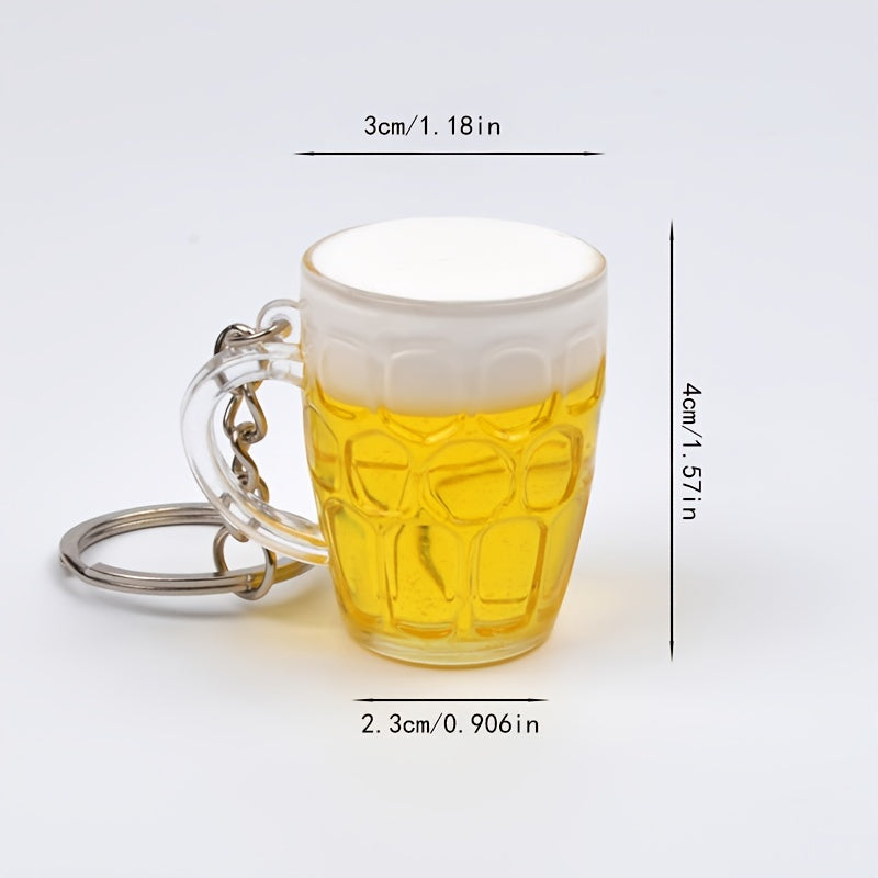 Beer Cups Key Chain Food Handicraft Keychain Jewelry Gift 1PS