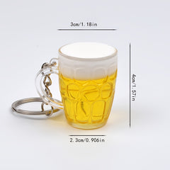 Beer Cups Key Chain Food Handicraft Keychain Jewelry Gift 1PS