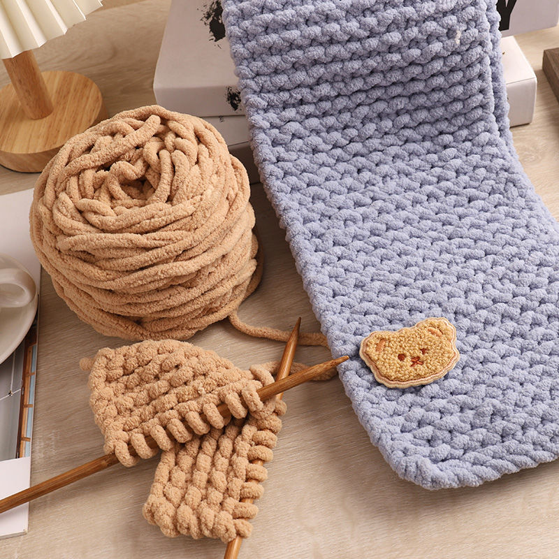 6 Pack Chunky Knit Yarn & Bear Accessories Set for DIY Arts