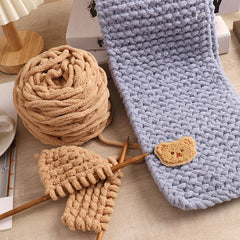 6 Pack Chunky Knit Yarn & Bear Accessories Set for DIY Arts