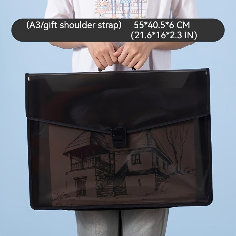 Waterproof Art Storage Bag Large Capacity 21.5x16x2.3 Inches