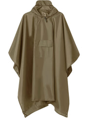 Men's Casual Hooded Raincoat Waterproof Rain Poncho for Outdoor Activities