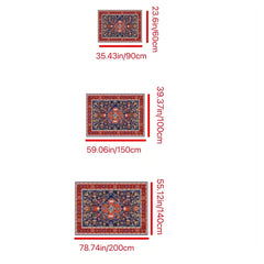 Vintage Boho Area Rug Stain Resistant Non Shedding Floral Mat