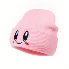 Anime Smiling Embroidery Beanie Hat Cute Lightweight Warm Ski Hats