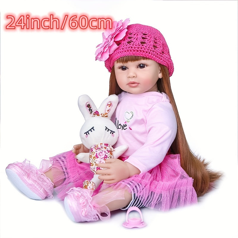 24inch Reborn Baby Dolls Long Hair Princess Doll Artcraft Toys Birthday Gift