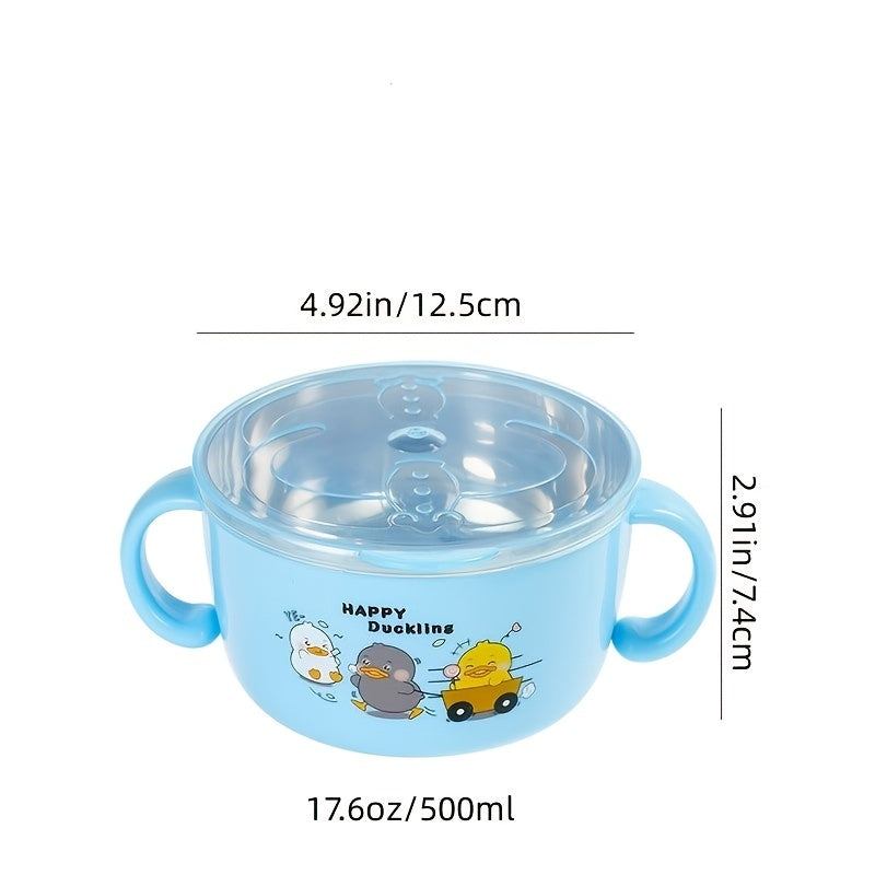 Stainless Steel Children's Eating Bowl with Binaural - Baby Food Bowl
