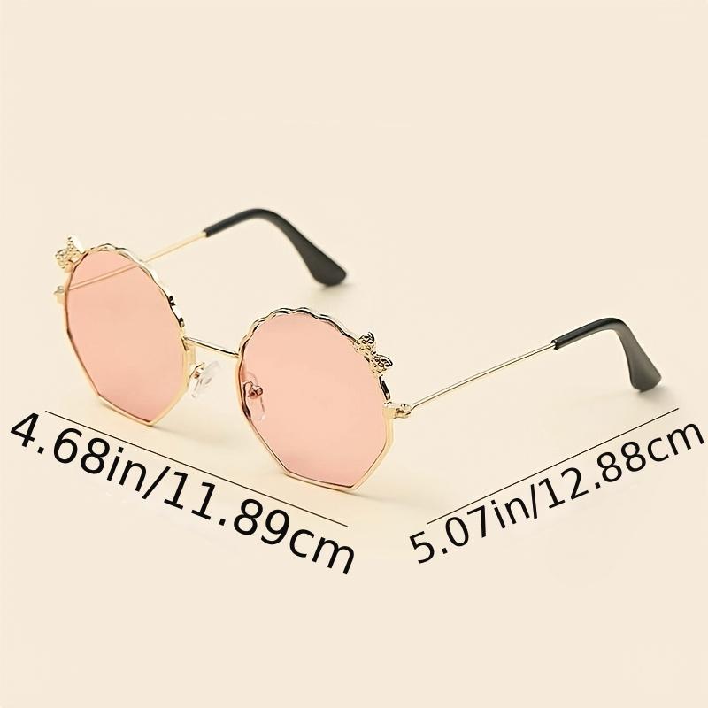 Kids Vintage Bow Shell Shape Sunglasses With Case