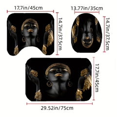 Golden Women's Jewelry Shower Curtain Set - 4pcs