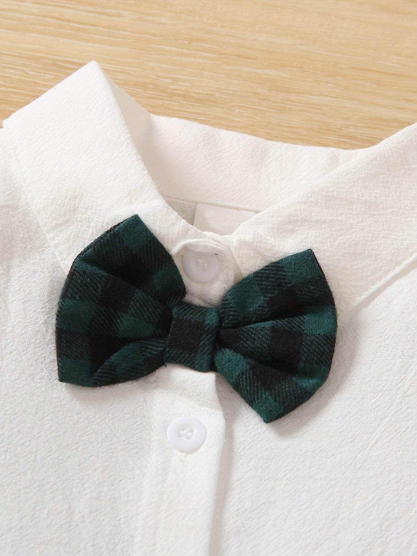 Toddler Boy's Gentlemen Bowtie Shirt & Plaid Shorts Set