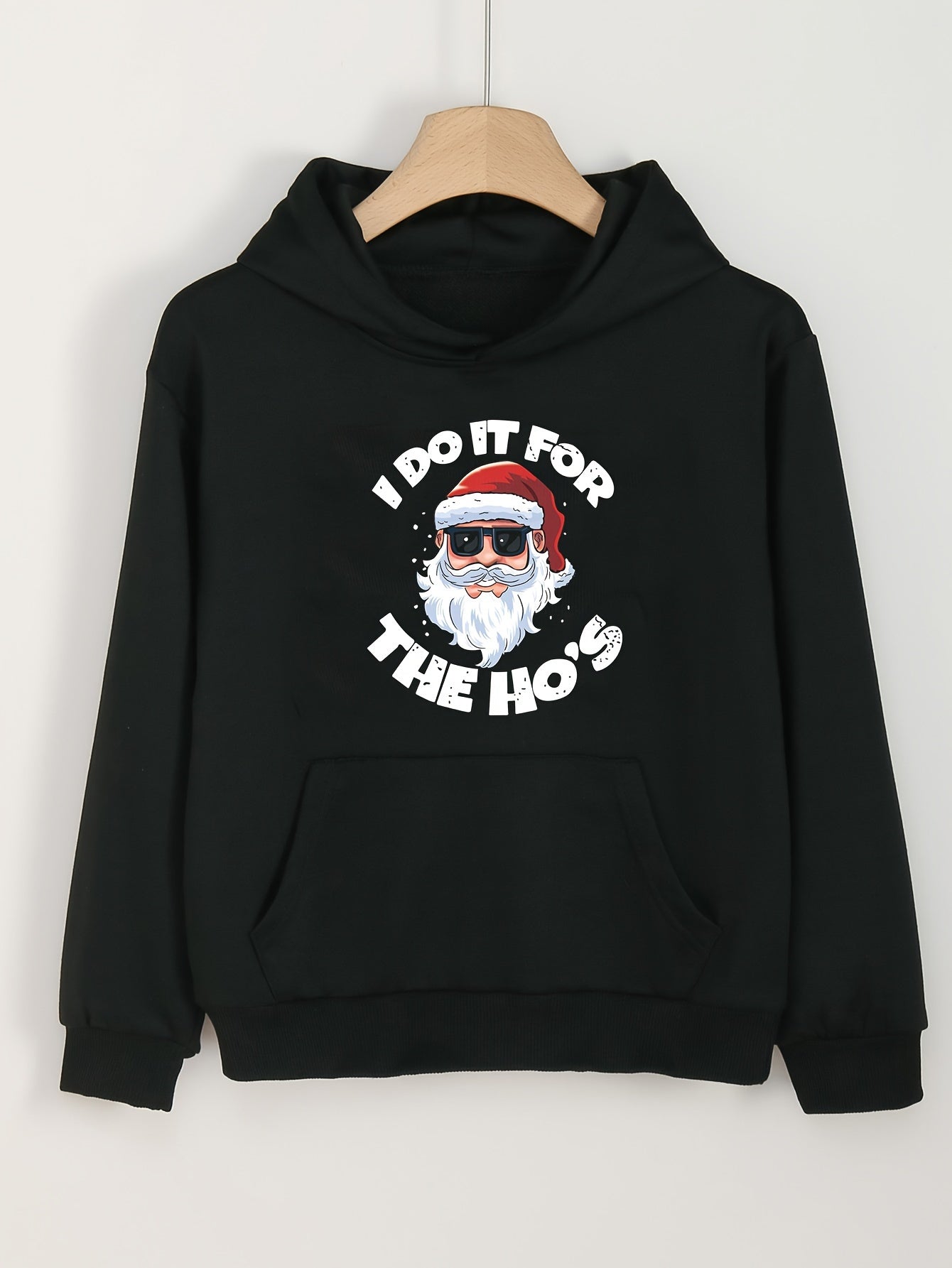 Girls' Santa Claus Letter Cartoon Print Hoodie