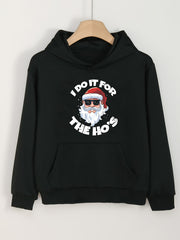 Girls' Santa Claus Letter Cartoon Print Hoodie