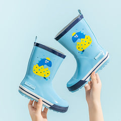 Boy's Cartoon Pattern Rain Boots Non-slip Waterproof Comfy Rain Shoes