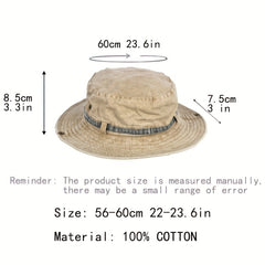 Boonie Hat Washed Cotton Bucket Hat Packable Outdoor Fishing Hat