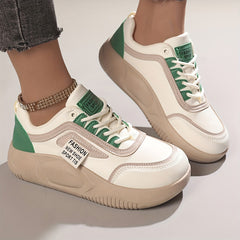 Faux Leather Heighten Skate Shoes Casual Chunky Sneakers
