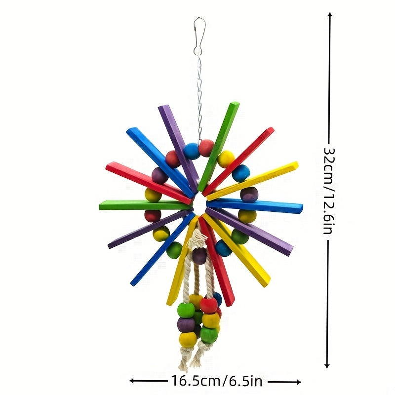 Bird Parrot Hanging Cage Toys Colorful Building Blocks Chewing Toy
