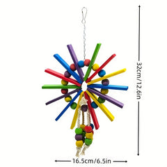 Bird Parrot Hanging Cage Toys Colorful Building Blocks Chewing Toy