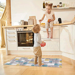 2pcs Boho Plaid Kitchen Rugs Absorbent Non Slip Stain Resistant