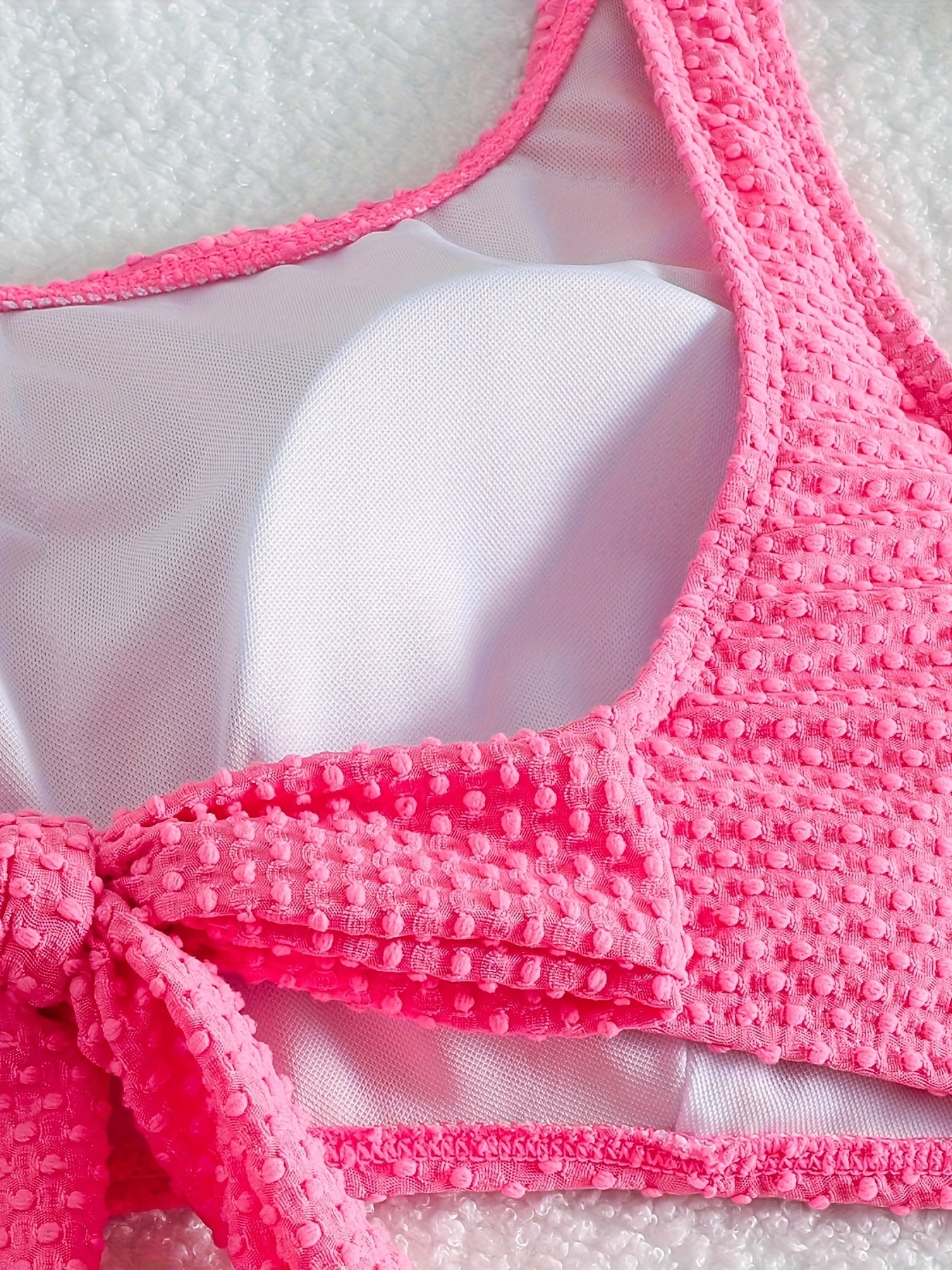 Women's Plus Size Textured Bikini Set - Tank Bra & High Waisted Panty Swimsuit