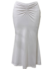 Sexy Ruched Mermaid Skirt Solid Bodycon Maxi Party Skirt