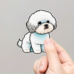 Bichon Puppy Stickers Soft Film Adhesive Decals for Laptop Water Bottle Skateboa