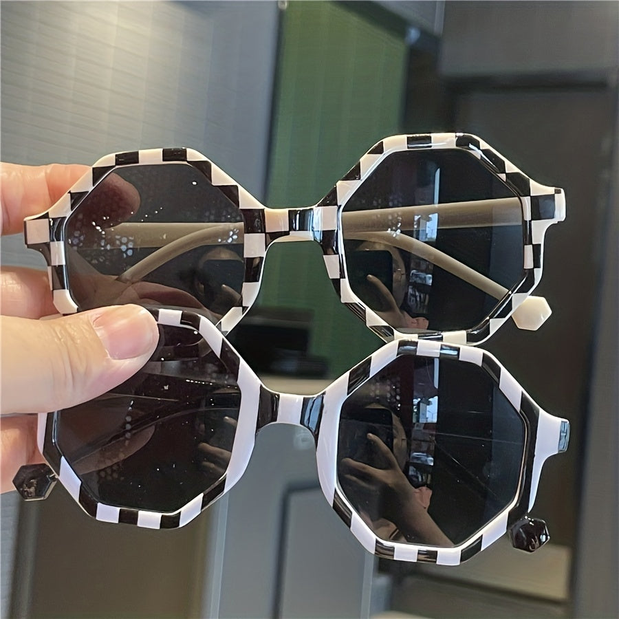Kids Sunglasses Plaid Frame Striped Party UV Protection