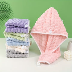 Soft Hair Drying Cap Coral Fleece Hair Towel for Women