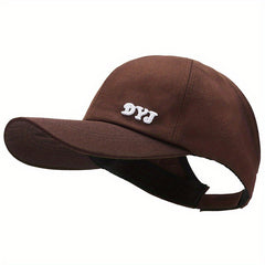 Backless Ponytail Baseball Cap Embroidered Sun Hat for Women