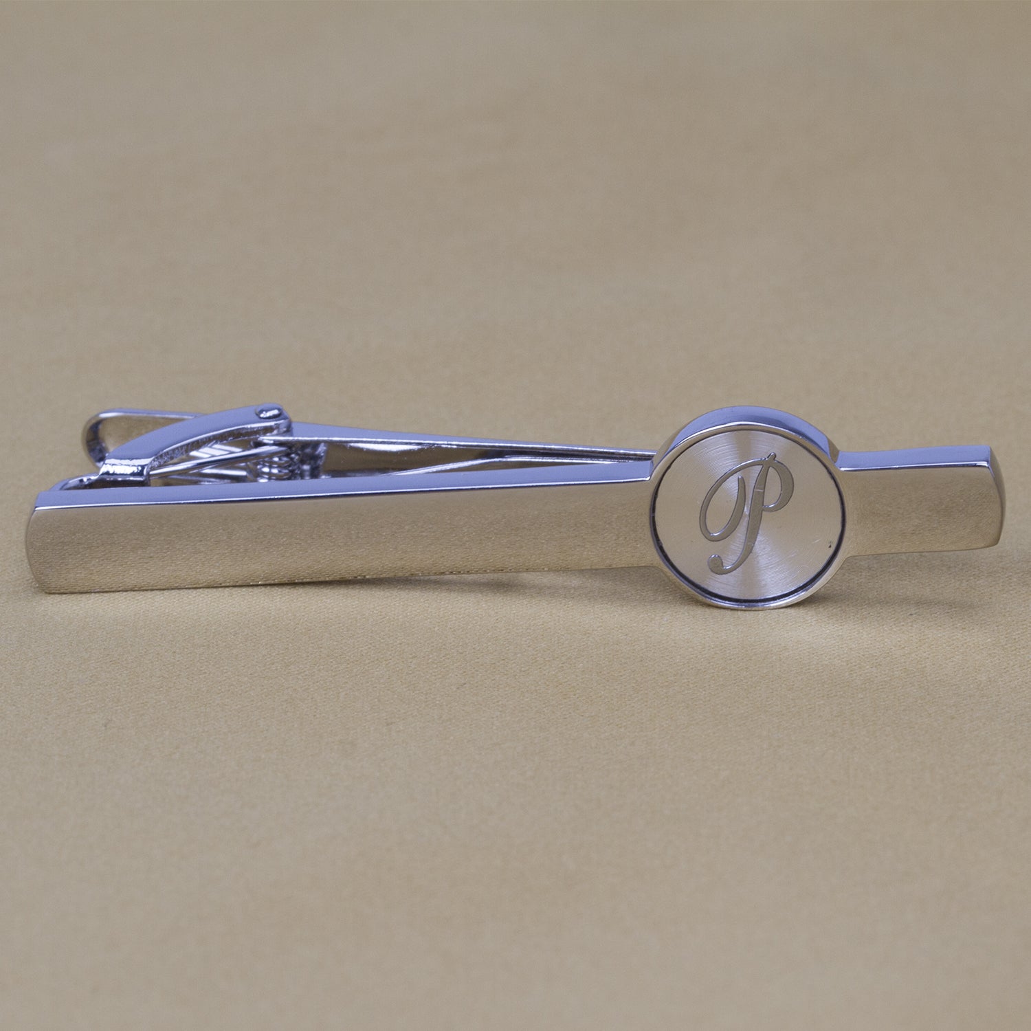 Business Casual Letter Print Copper Silver Tie Clip Gift For Men