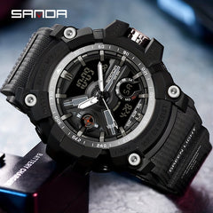 SANDA Waterproof Mens Watch Boys Watch Multifunctional Glow Diving Watch