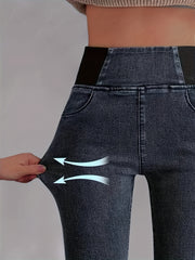 Colorblock High Rise Skinny Jeans