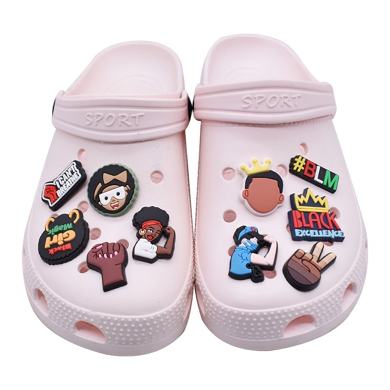 42pcs Pattern Cartoon Shoe Charms For Clogs Slides Sandals PVC Decorations
