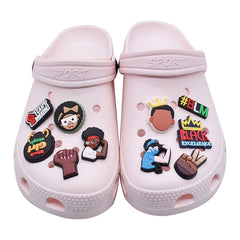 42pcs Pattern Cartoon Shoe Charms For Clogs Slides Sandals PVC Decorations