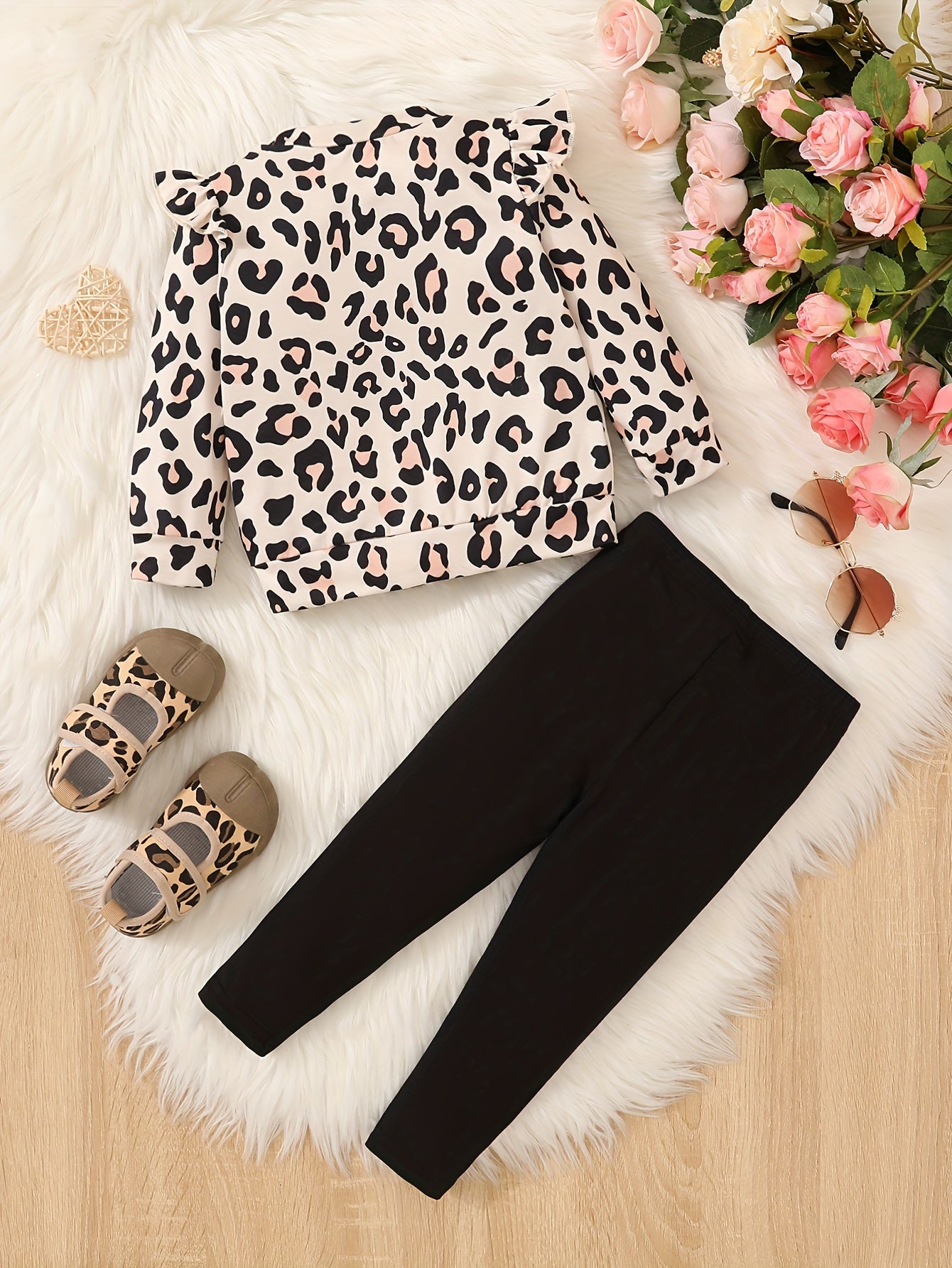 Toddler Baby Girl Leopard Sweatshirt and Pant Set