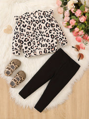 Toddler Baby Girl Leopard Sweatshirt and Pant Set