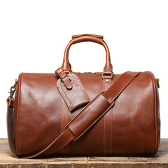 Vintage Cowhide Leather Handbag for Short Trips