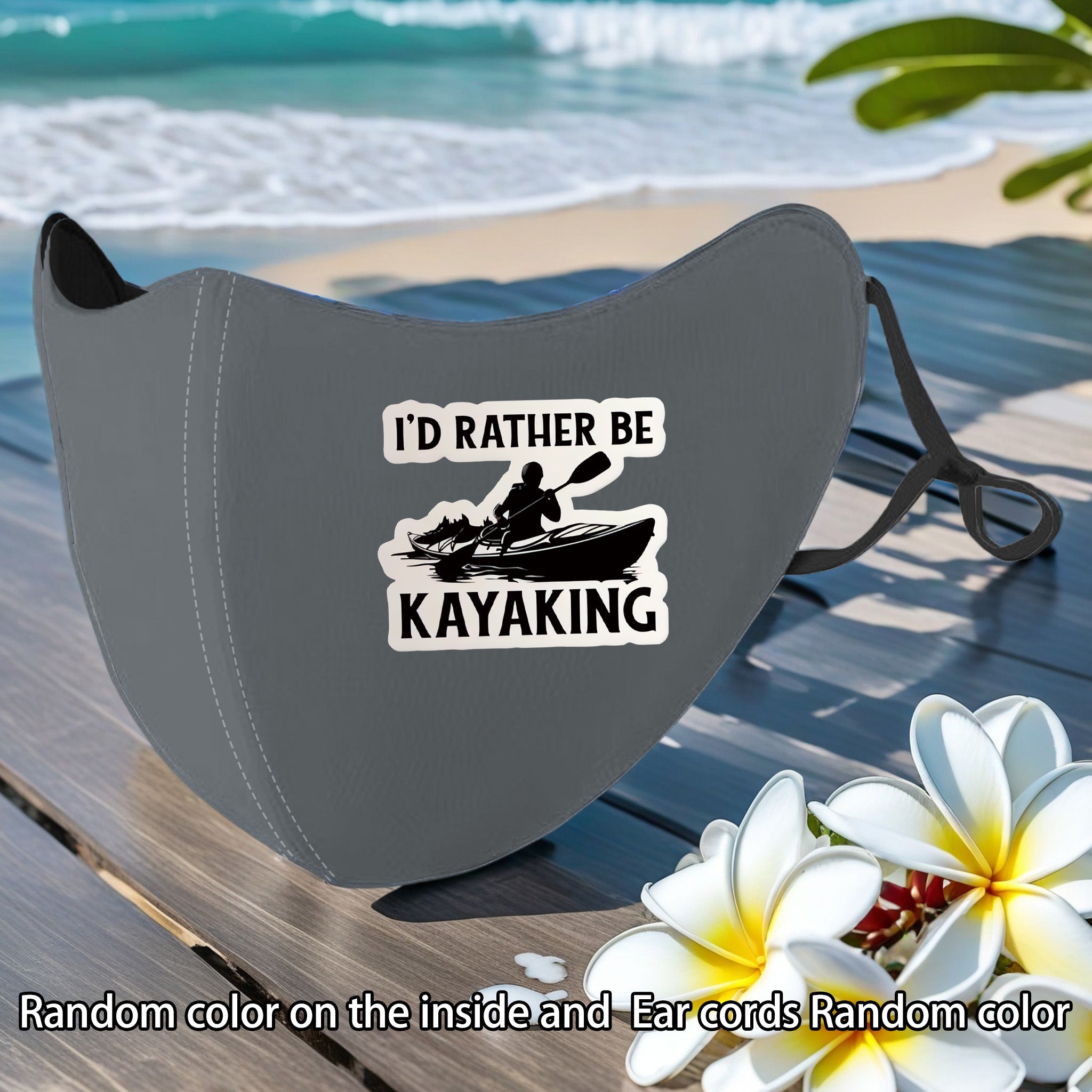 Plush Kayaking Mask 9136 I'D Rather Be Kayaking Print