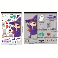 6pcs Cartoon Halloween Stickers Non Adhesive Static Stickers