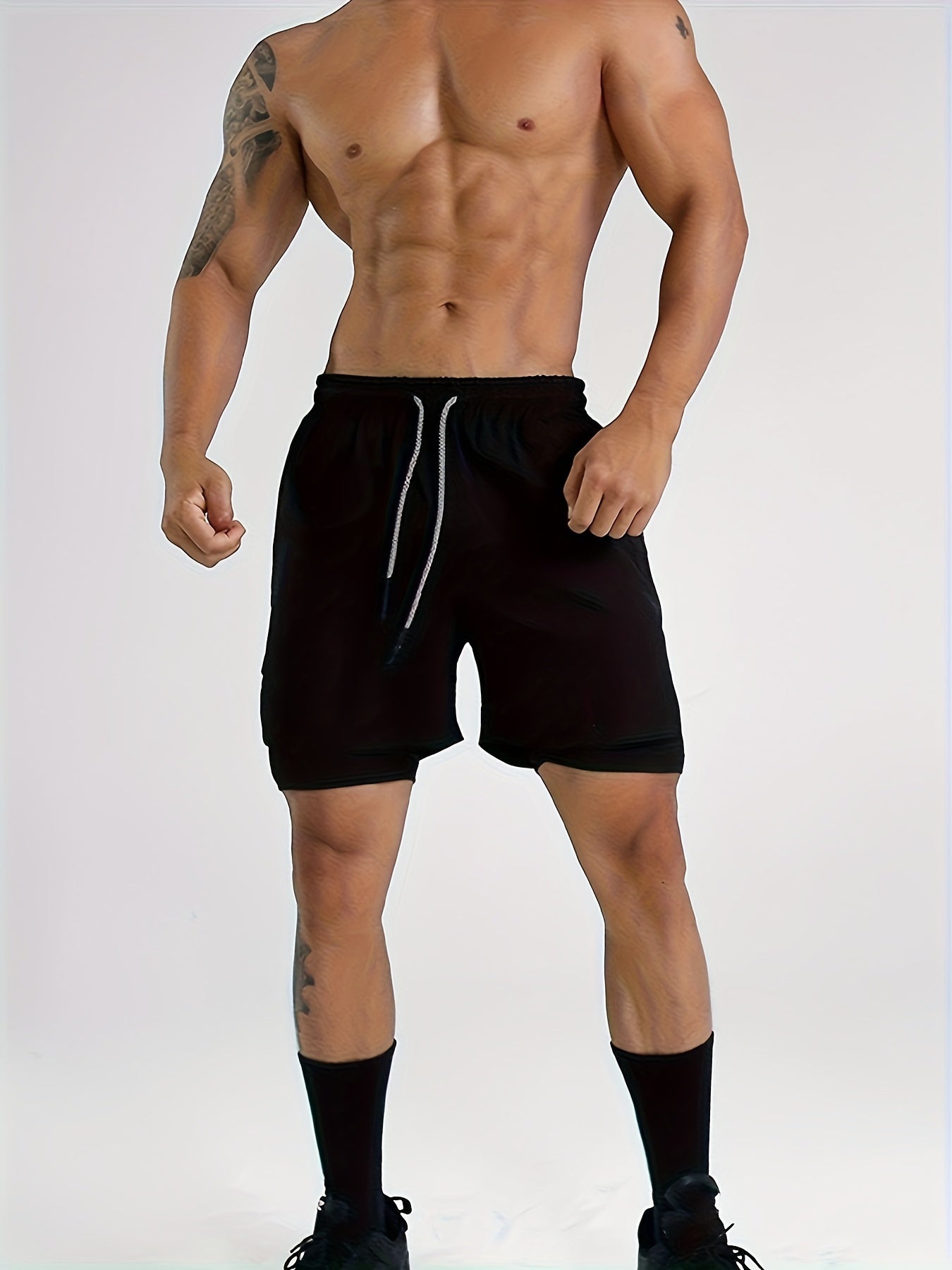 Men's 2-In-1 Drawstring Shorts With Pockets